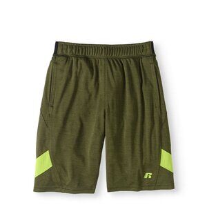 Russell Athletic Boys Performance Shorts XS 4/5 Green Athletic Activewear new